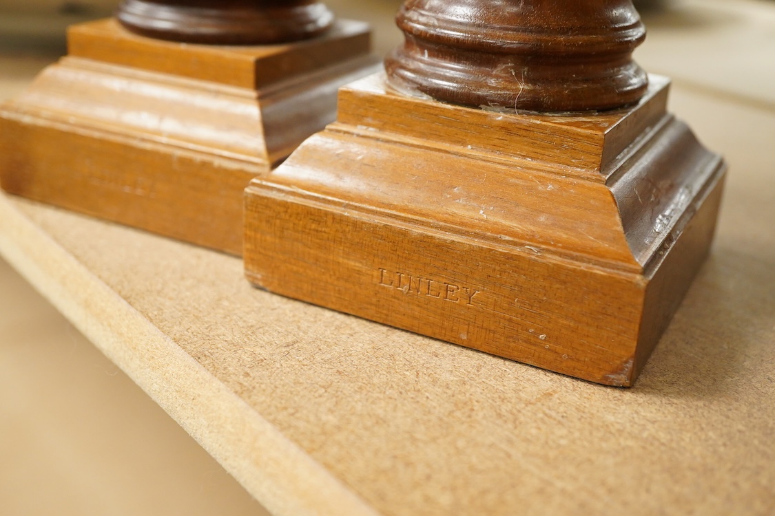 A pair of David Linley fluted candlesticks, 30cm high
